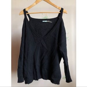 Urban Outfitters Black Open Shoulder Sweater